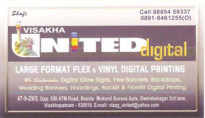 VISAKHAA  UNITED DIGITAL,VISAKHAA  UNITED DIGITALDigital Designers,VISAKHAA  UNITED DIGITALDigital DesignersDwarakanagar, VISAKHAA  UNITED DIGITAL contact details, VISAKHAA  UNITED DIGITAL address, VISAKHAA  UNITED DIGITAL phone numbers, VISAKHAA  UNITED DIGITAL map, VISAKHAA  UNITED DIGITAL offers, Visakhapatnam Digital Designers, Vizag Digital Designers, Waltair Digital Designers,Digital Designers Yellow Pages, Digital Designers Information, Digital Designers Phone numbers,Digital Designers address