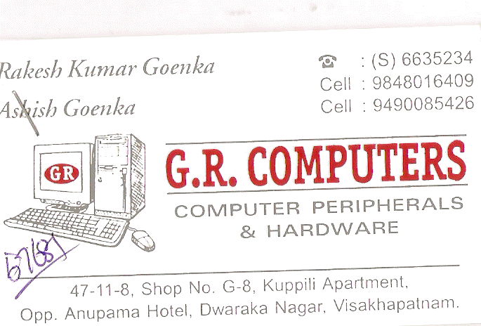 G.R COMPUTER,G.R COMPUTERComputer,G.R COMPUTERComputer1 Town, G.R COMPUTER contact details, G.R COMPUTER address, G.R COMPUTER phone numbers, G.R COMPUTER map, G.R COMPUTER offers, Visakhapatnam Computer, Vizag Computer, Waltair Computer,Computer Yellow Pages, Computer Information, Computer Phone numbers,Computer address