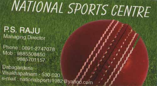 NATIONAL SPORTS CENTRE,NATIONAL SPORTS CENTRESports Equipments,NATIONAL SPORTS CENTRESports EquipmentsDabagardens, NATIONAL SPORTS CENTRE contact details, NATIONAL SPORTS CENTRE address, NATIONAL SPORTS CENTRE phone numbers, NATIONAL SPORTS CENTRE map, NATIONAL SPORTS CENTRE offers, Visakhapatnam Sports Equipments, Vizag Sports Equipments, Waltair Sports Equipments,Sports Equipments Yellow Pages, Sports Equipments Information, Sports Equipments Phone numbers,Sports Equipments address