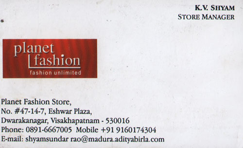 PLANET FASHION,PLANET FASHIONfashion stores,PLANET FASHIONfashion storesDwarakanagar, PLANET FASHION contact details, PLANET FASHION address, PLANET FASHION phone numbers, PLANET FASHION map, PLANET FASHION offers, Visakhapatnam fashion stores, Vizag fashion stores, Waltair fashion stores,fashion stores Yellow Pages, fashion stores Information, fashion stores Phone numbers,fashion stores address