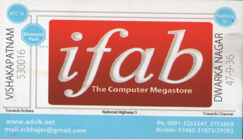 IFAB,IFABComputers,IFABComputersDwarakanagar, IFAB contact details, IFAB address, IFAB phone numbers, IFAB map, IFAB offers, Visakhapatnam Computers, Vizag Computers, Waltair Computers,Computers Yellow Pages, Computers Information, Computers Phone numbers,Computers address