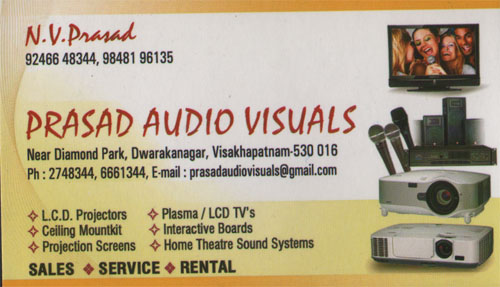 PRASAD AUDIO VISUALS,PRASAD AUDIO VISUALS,PRASAD AUDIO VISUALSDwarakanagar, PRASAD AUDIO VISUALS contact details, PRASAD AUDIO VISUALS address, PRASAD AUDIO VISUALS phone numbers, PRASAD AUDIO VISUALS map, PRASAD AUDIO VISUALS offers, Visakhapatnam , Vizag , Waltair , Yellow Pages,  Information,  Phone numbers, address