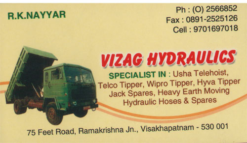 VIZAG HYDRAULICS,VIZAG HYDRAULICSHydraulic,VIZAG HYDRAULICSHydraulic75 Feet Road, VIZAG HYDRAULICS contact details, VIZAG HYDRAULICS address, VIZAG HYDRAULICS phone numbers, VIZAG HYDRAULICS map, VIZAG HYDRAULICS offers, Visakhapatnam Hydraulic, Vizag Hydraulic, Waltair Hydraulic,Hydraulic Yellow Pages, Hydraulic Information, Hydraulic Phone numbers,Hydraulic address